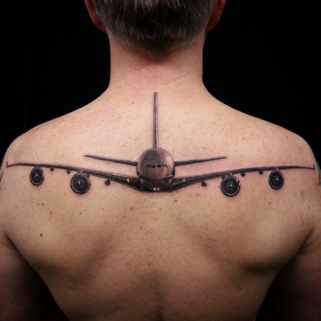 Airplane tattoo by Kafka Tattoo | Post 26071