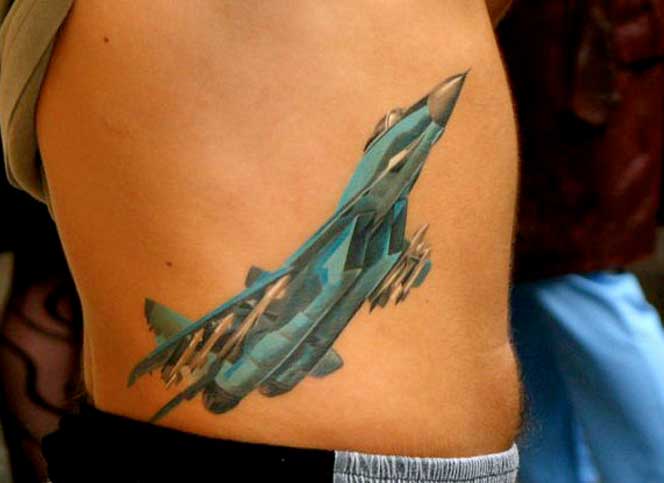 Tattoo uploaded by Kanfiel • Handpoked fighter plane • Tattoodo